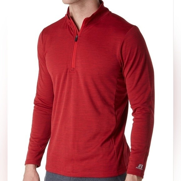 Russell Athletic red long sleeves 1/4 zip pullover top Size XL Valentines - Picture 1 of 10